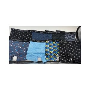 KJFISTMU Boxer Brief 8pairs Mens Small  Support Comfort Tagless NWT Blue/Blk